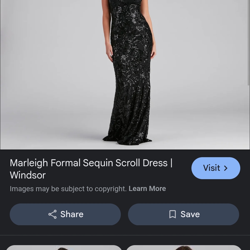 Windsor Black Strapless Sequin Gown for Prom
